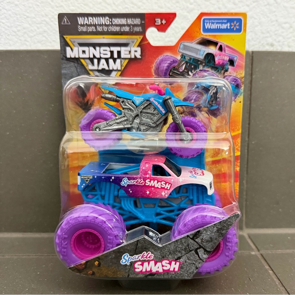 Monster Jam Sparkle Smash  Series 2 Dirt Bike and Truck 1:64 die cast.